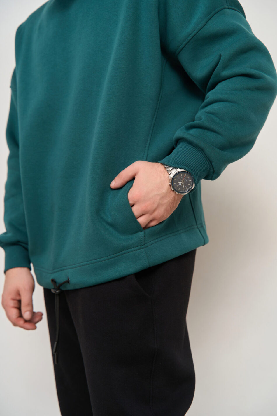 Тепле чоловіче Худі OVERSIZE Зелений 5