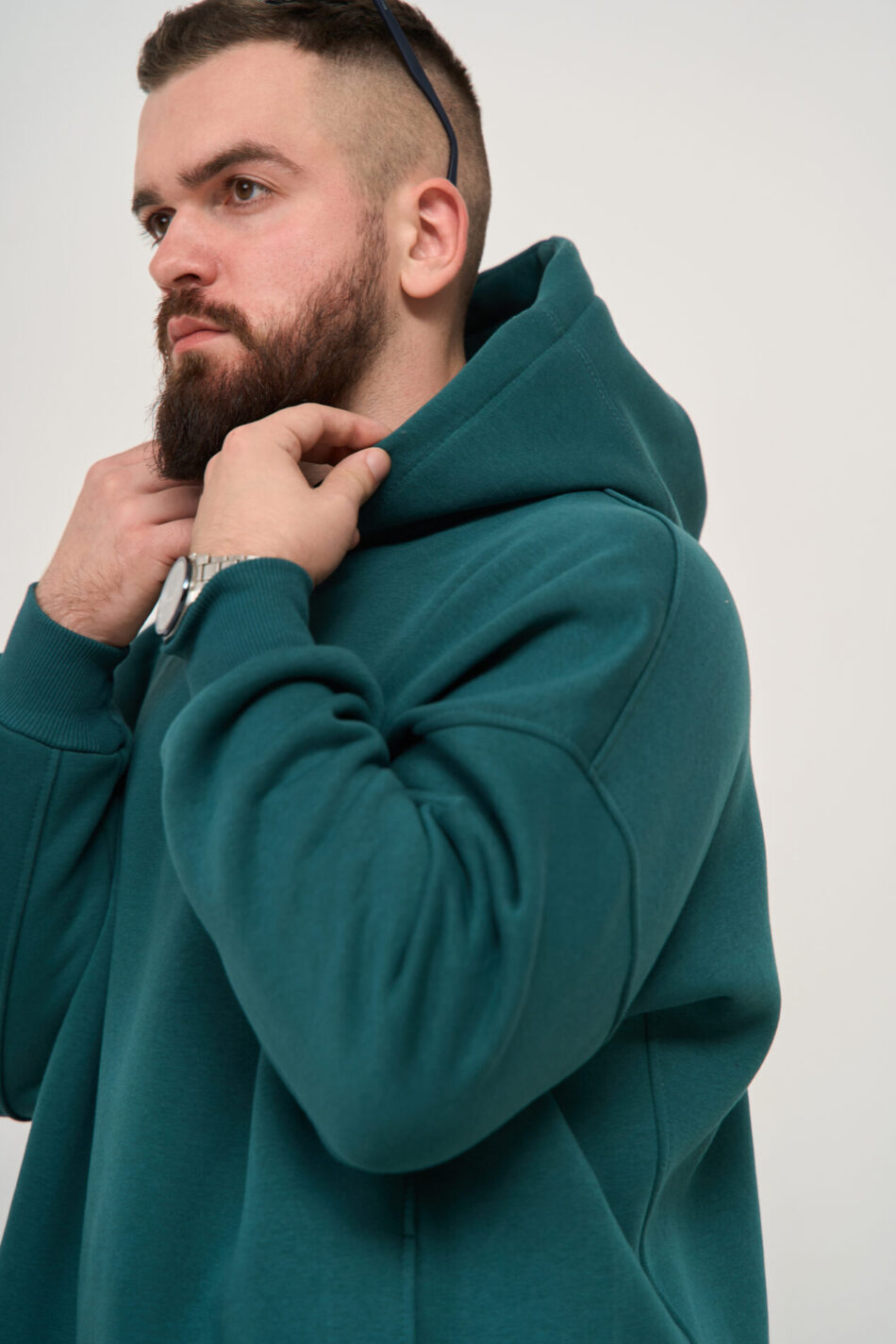 Тепле чоловіче Худі OVERSIZE Зелений 6