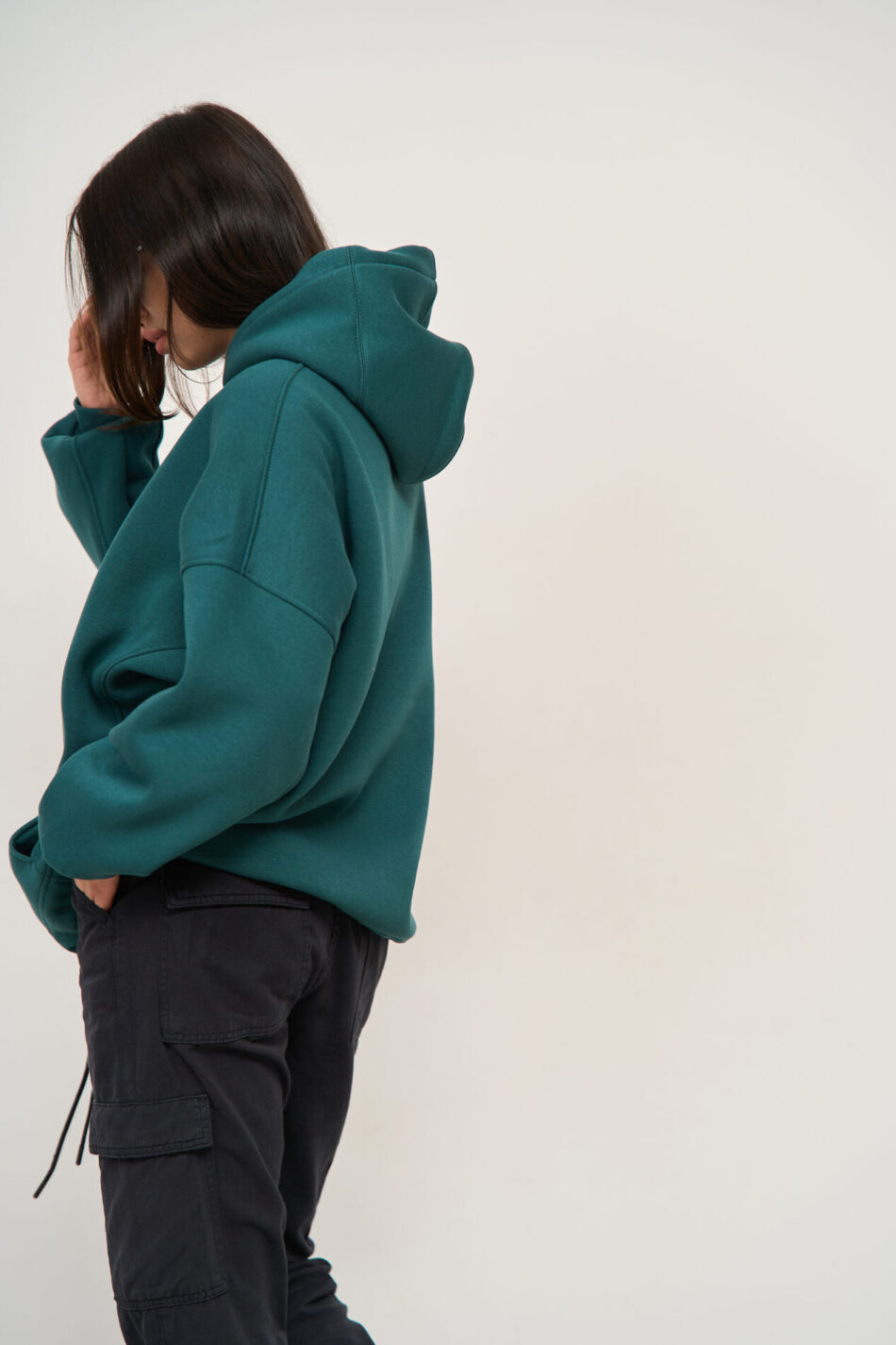 Тепле жіноче Худі OVERSIZE Зелений 6