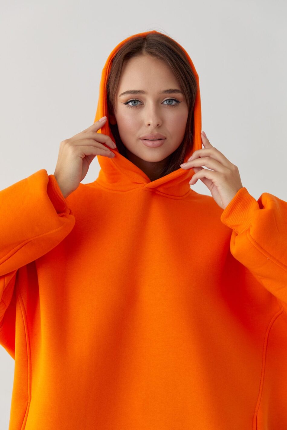 Тепле жіноче Худі OVERSIZE Оранж - Зображення 1