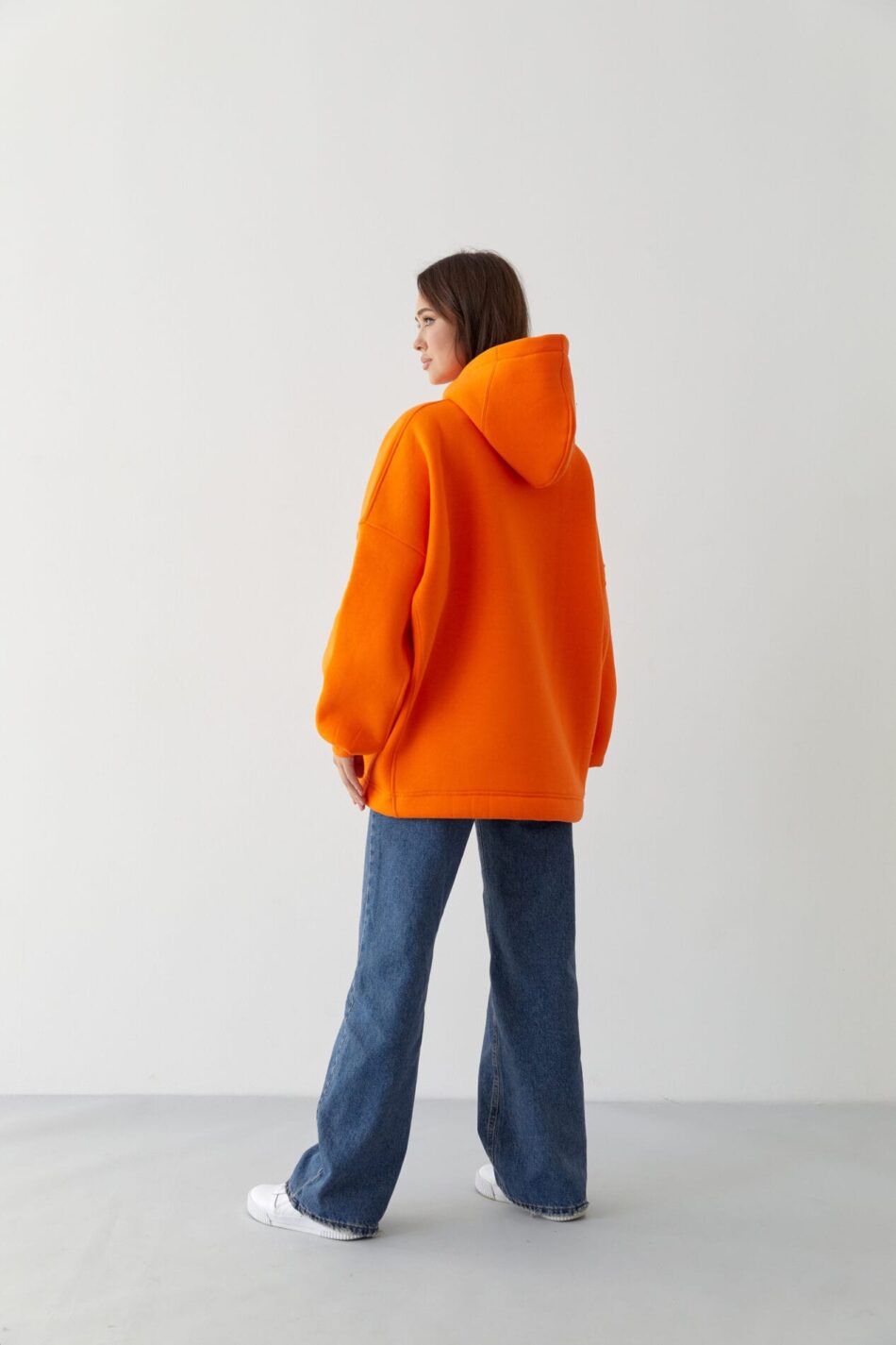 Тепле жіноче Худі OVERSIZE Оранж - Зображення 6