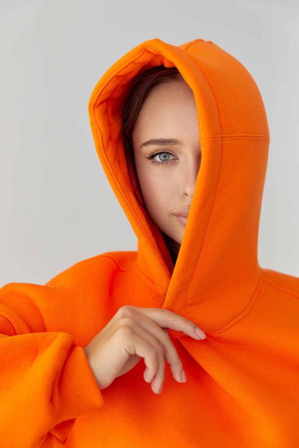 Тепле жіноче Худі OVERSIZE Оранж - Зображення 7