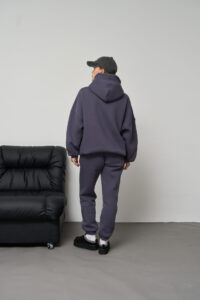 Теплий жіночий костюм OVERSIZE худі + джогери Графіт 2