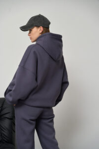 Теплий жіночий костюм OVERSIZE худі + джогери Графіт 3