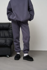 Теплий жіночий костюм OVERSIZE худі + джогери Графіт 4