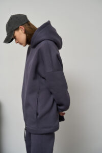 Теплий жіночий костюм OVERSIZE худі + джогери Графіт 7