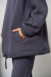Теплий жіночий костюм OVERSIZE худі + джогери Графіт 9