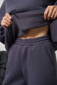 Теплий жіночий костюм OVERSIZE худі + джогери Графіт 10