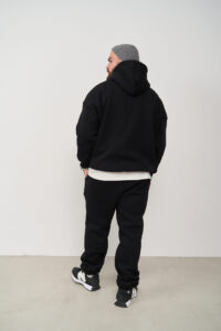 Теплий чоловічий костюм худі OVERSIZE + джогери Чорний 3