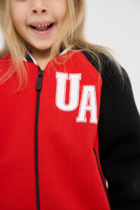 Теплий костюм для Дівчинки на замку Fleece Fly UA Kids Чорний + Червоний 4