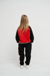 Теплий костюм для Дівчинки на замку Fleece Fly UA Kids Чорний + Червоний 5