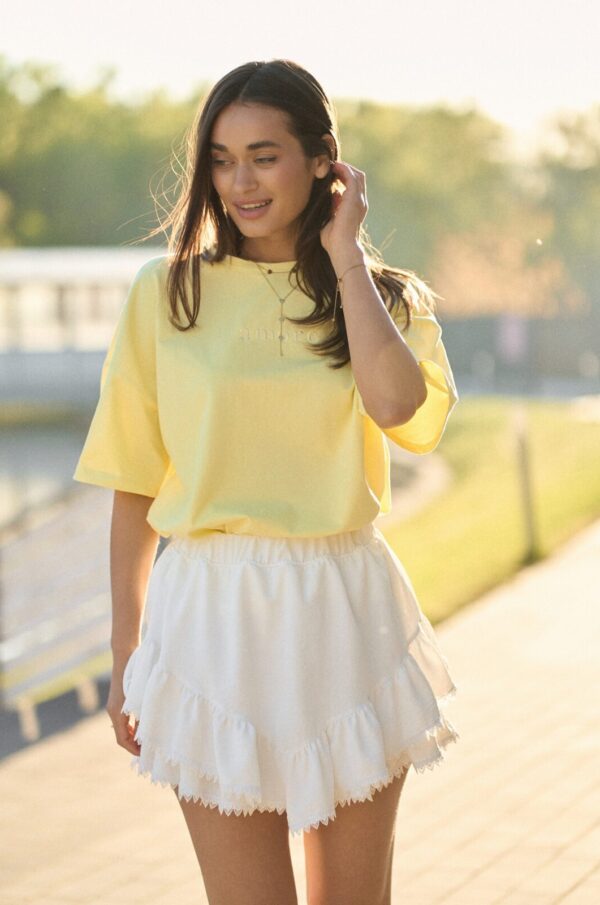Футболка OVERSIZE з Вишивкою AMORE Лимонний