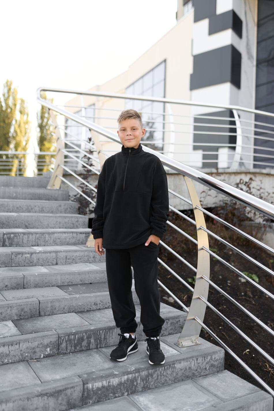 Спортивний дитячий костюм Fleece Teddy Чорний - Зображення 2