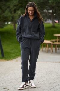 Теплий жіночий костюм на флісі Teddy Fleece Графіт - Зображення 3
