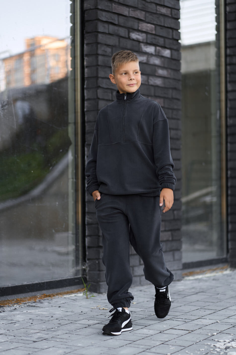 Спортивний дитячий костюм Fleece Teddy Графіт - Зображення 1