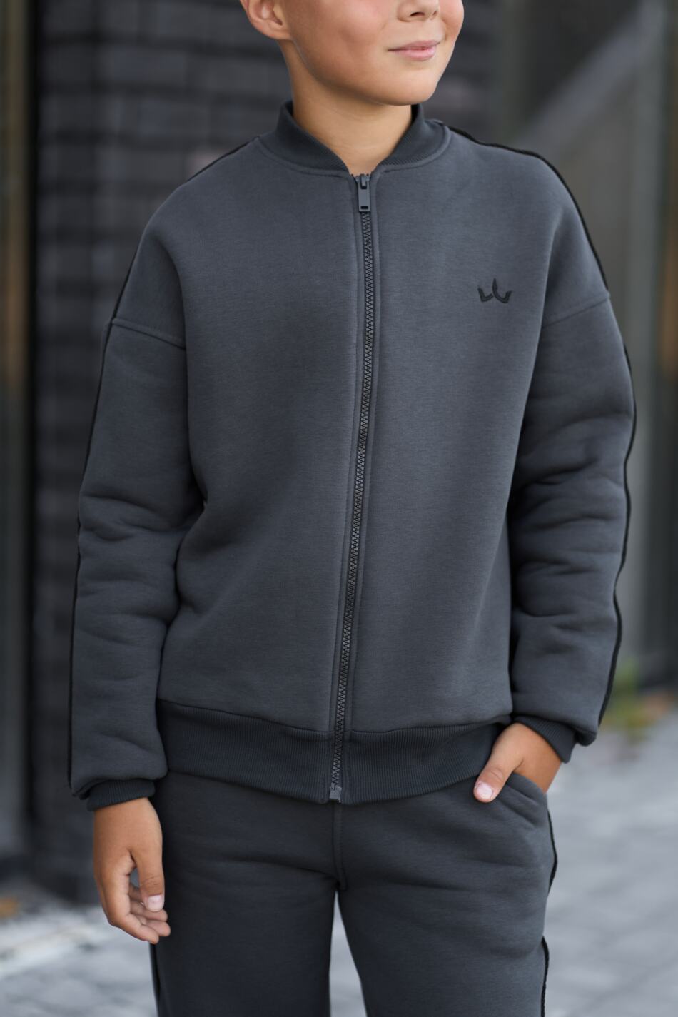 Теплий Спортивний дитячий костюм Fleece Sky Графіт - Зображення 4