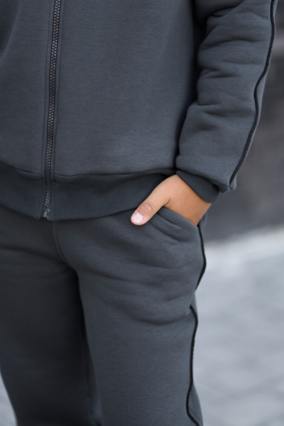 Теплий Спортивний дитячий костюм Fleece Sky Графіт - Зображення 7