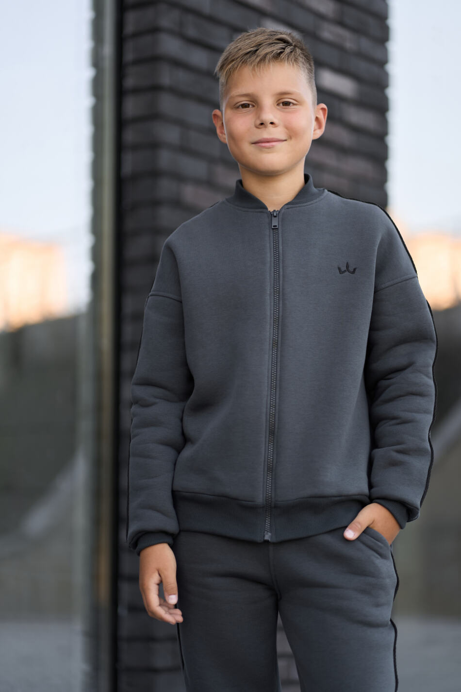 Теплий Спортивний дитячий костюм Fleece Sky Графіт - Зображення 8