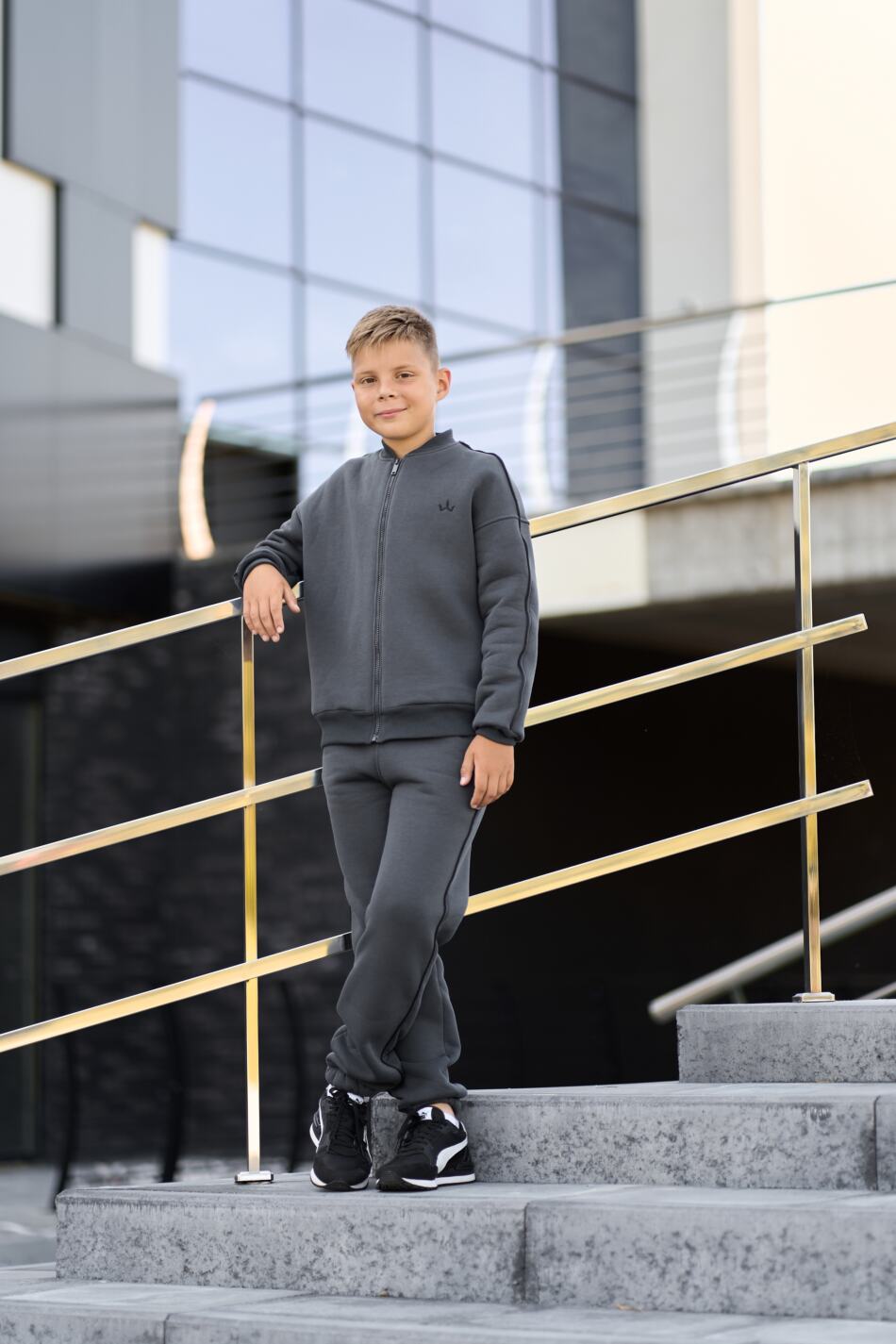 Теплий Спортивний дитячий костюм Fleece Sky Графіт - Зображення 12