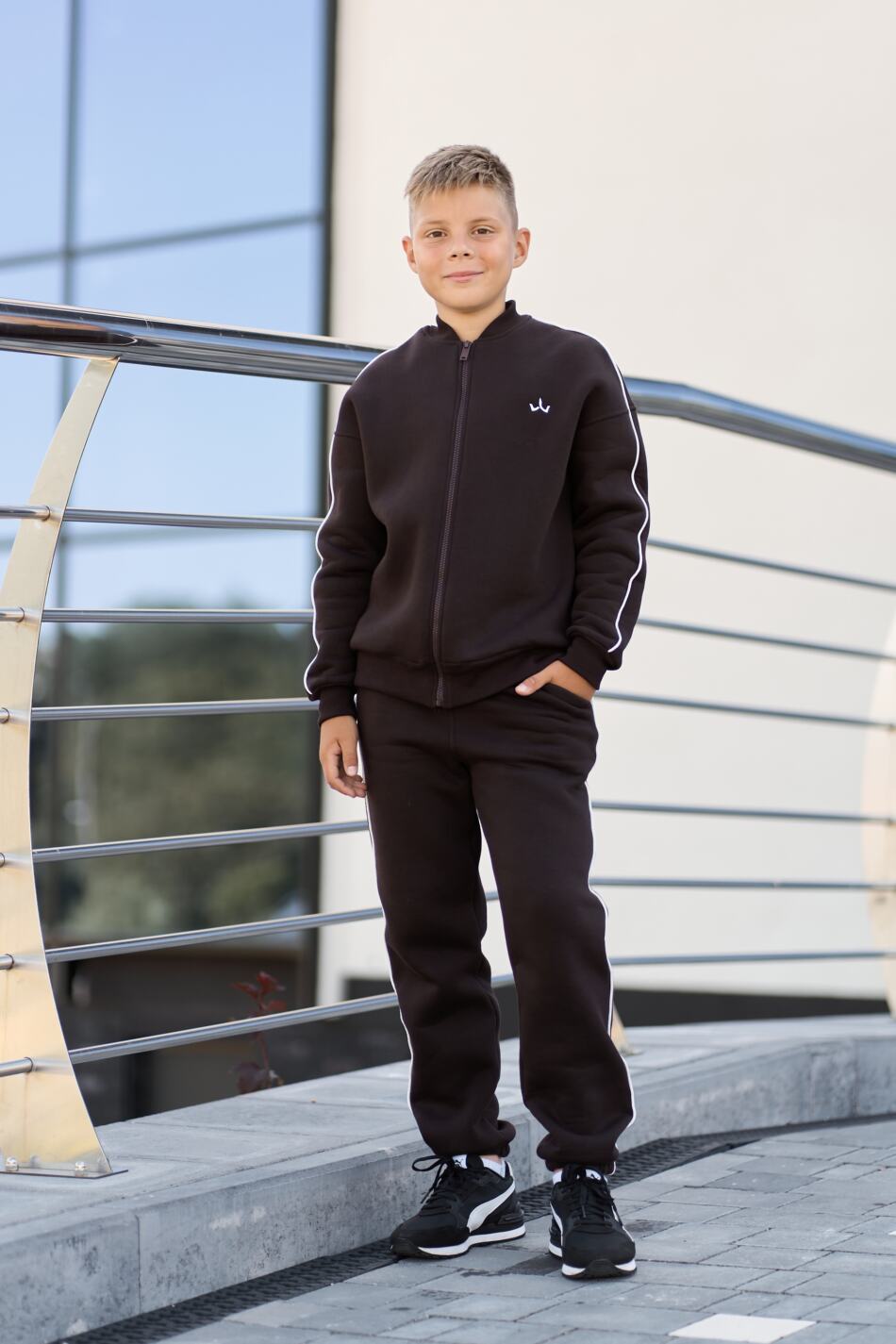 Теплий Спортивний дитячий костюм Fleece Sky Шоколадний - Зображення 2