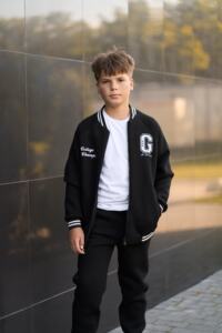 Теплий дитячий костюм Champion Бомбер + джогери Чорний