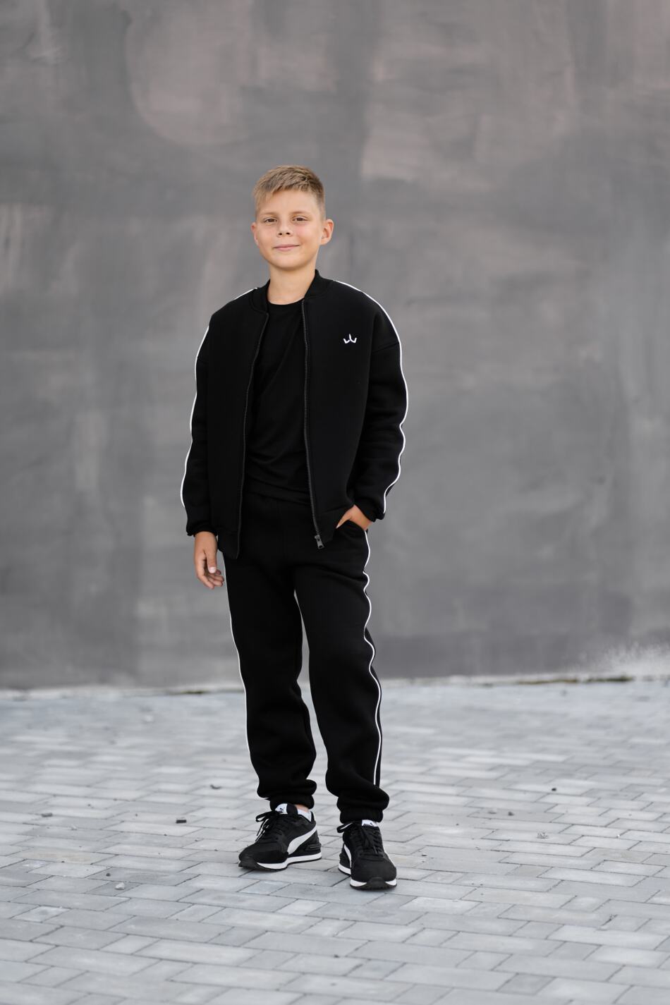 Теплий Спортивний дитячий костюм Fleece Sky Чорний - Зображення 3
