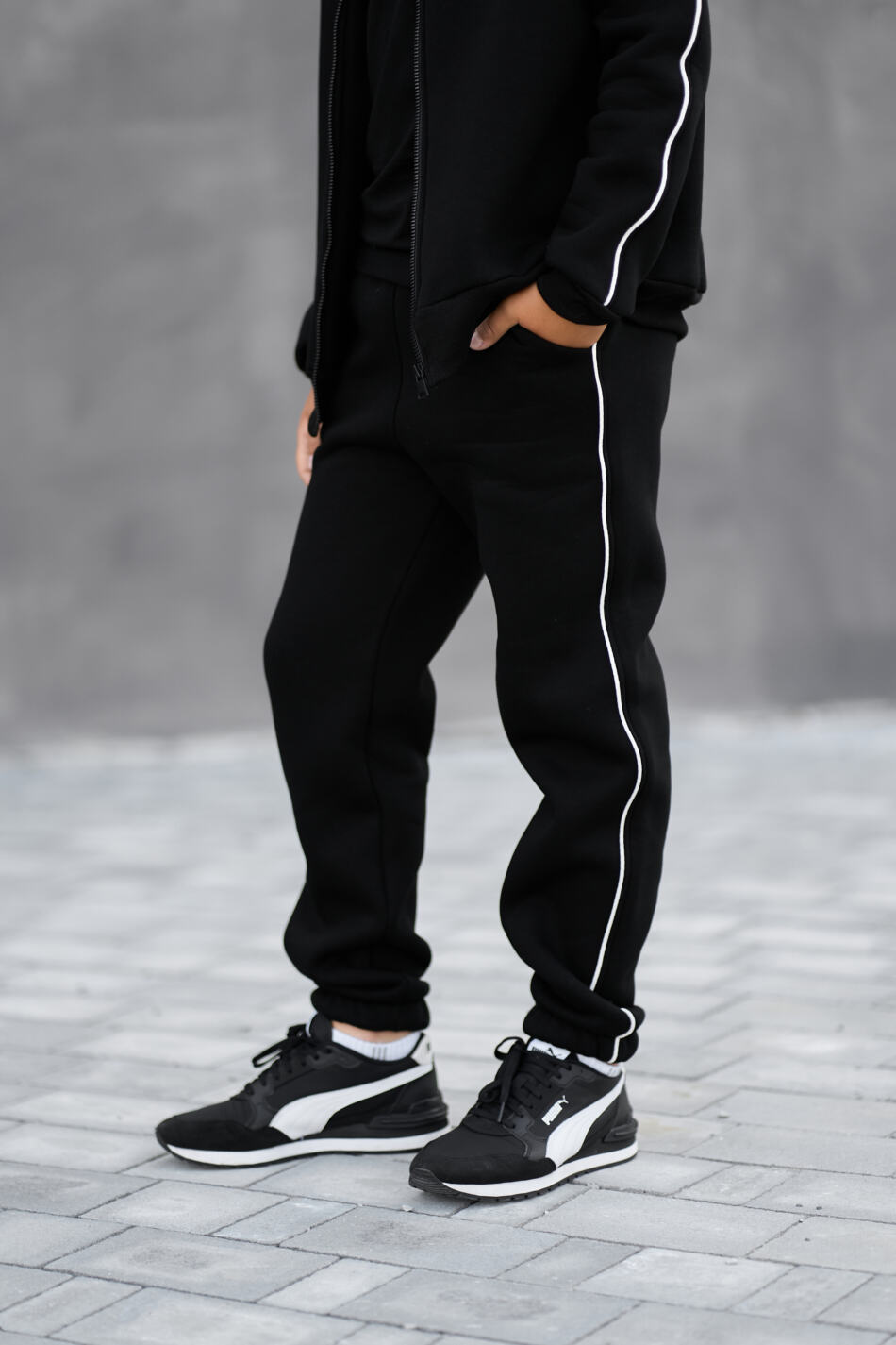 Теплий Спортивний дитячий костюм Fleece Sky Чорний - Зображення 6