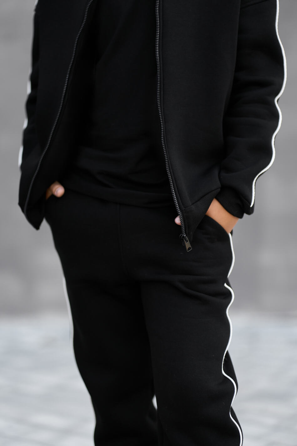 Теплий Спортивний дитячий костюм Fleece Sky Чорний - Зображення 10