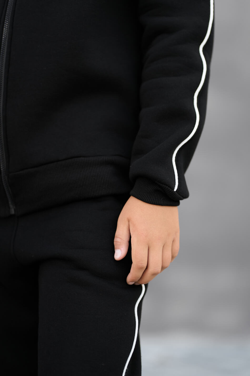 Теплий Спортивний дитячий костюм Fleece Sky Чорний - Зображення 13