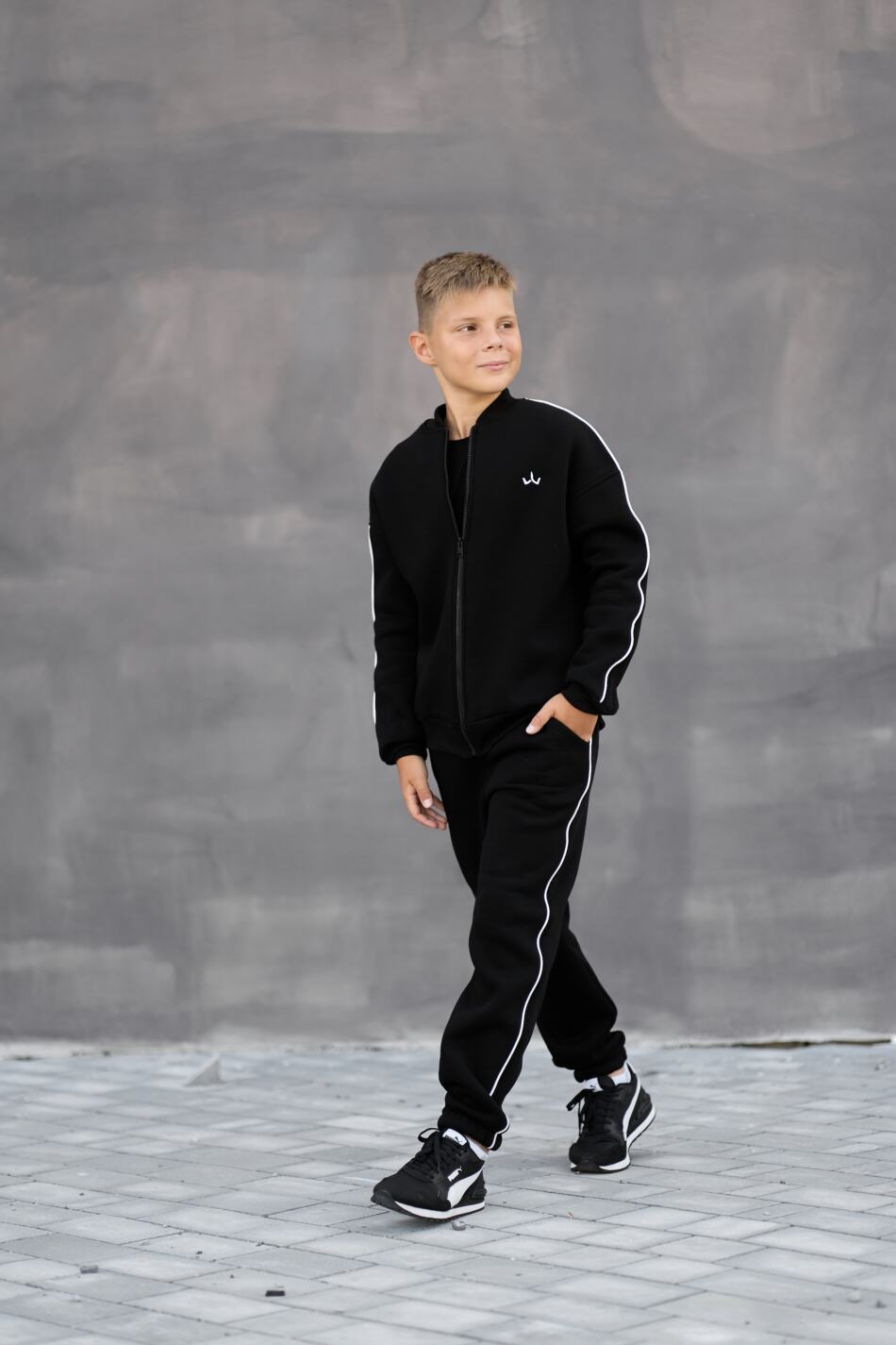 Теплий Спортивний дитячий костюм Fleece Sky Чорний - Зображення 1