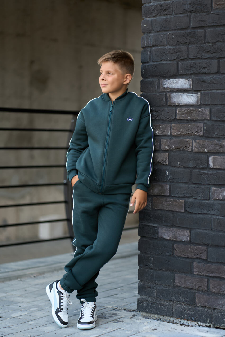 Теплий Спортивний дитячий костюм Fleece Sky Зелений - Зображення 5