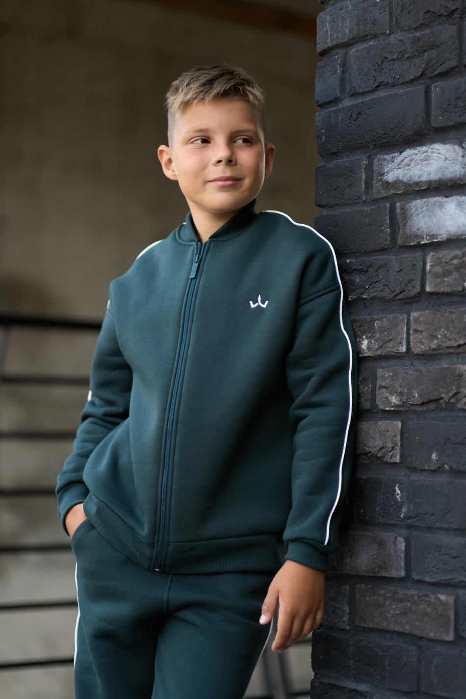 Теплий Спортивний дитячий костюм Fleece Sky Зелений - Зображення 7