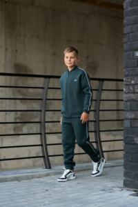 Теплий Спортивний дитячий костюм Fleece Sky Зелений - Зображення 10