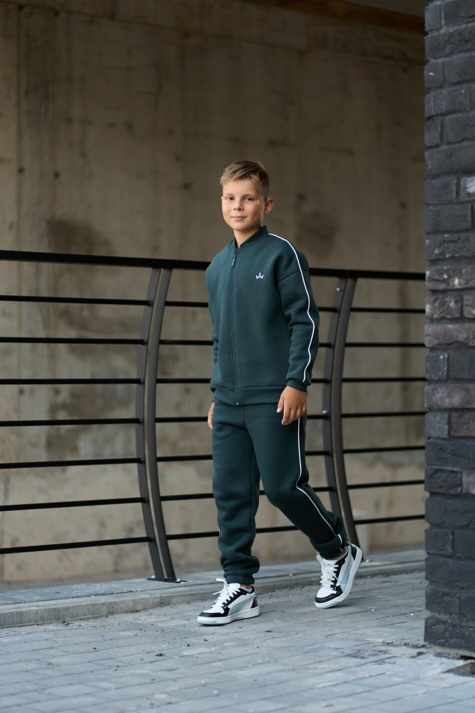 Теплий Спортивний дитячий костюм Fleece Sky Зелений - Зображення 10