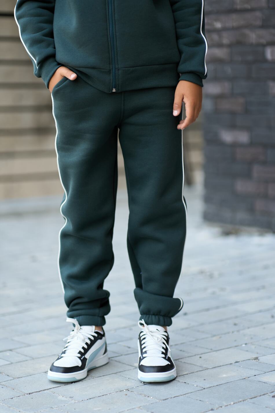 Теплий Спортивний дитячий костюм Fleece Sky Зелений - Зображення 14