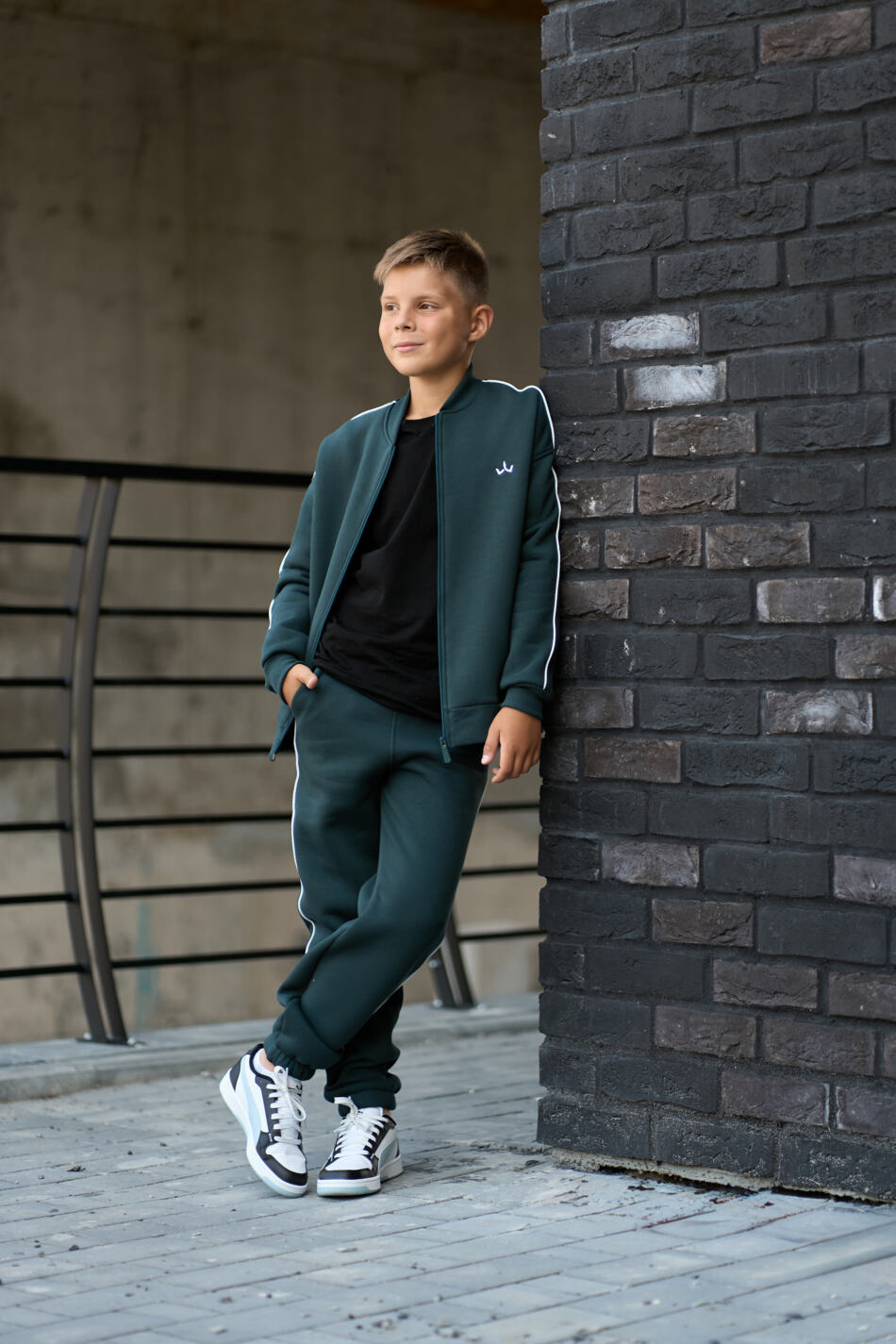 Теплий Спортивний дитячий костюм Fleece Sky Зелений - Зображення 1