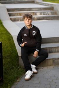 Теплий дитячий костюм Champion Бомбер + джогери Чорний+Шоколад - Зображення 17