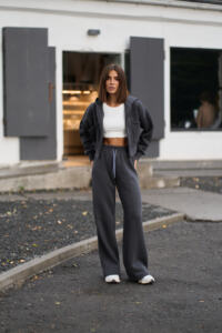 Теплий жіночий костюм з палаццо SOPHIA Графіт