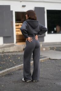 Теплий жіночий костюм з палаццо SOPHIA Графіт - Зображення 10