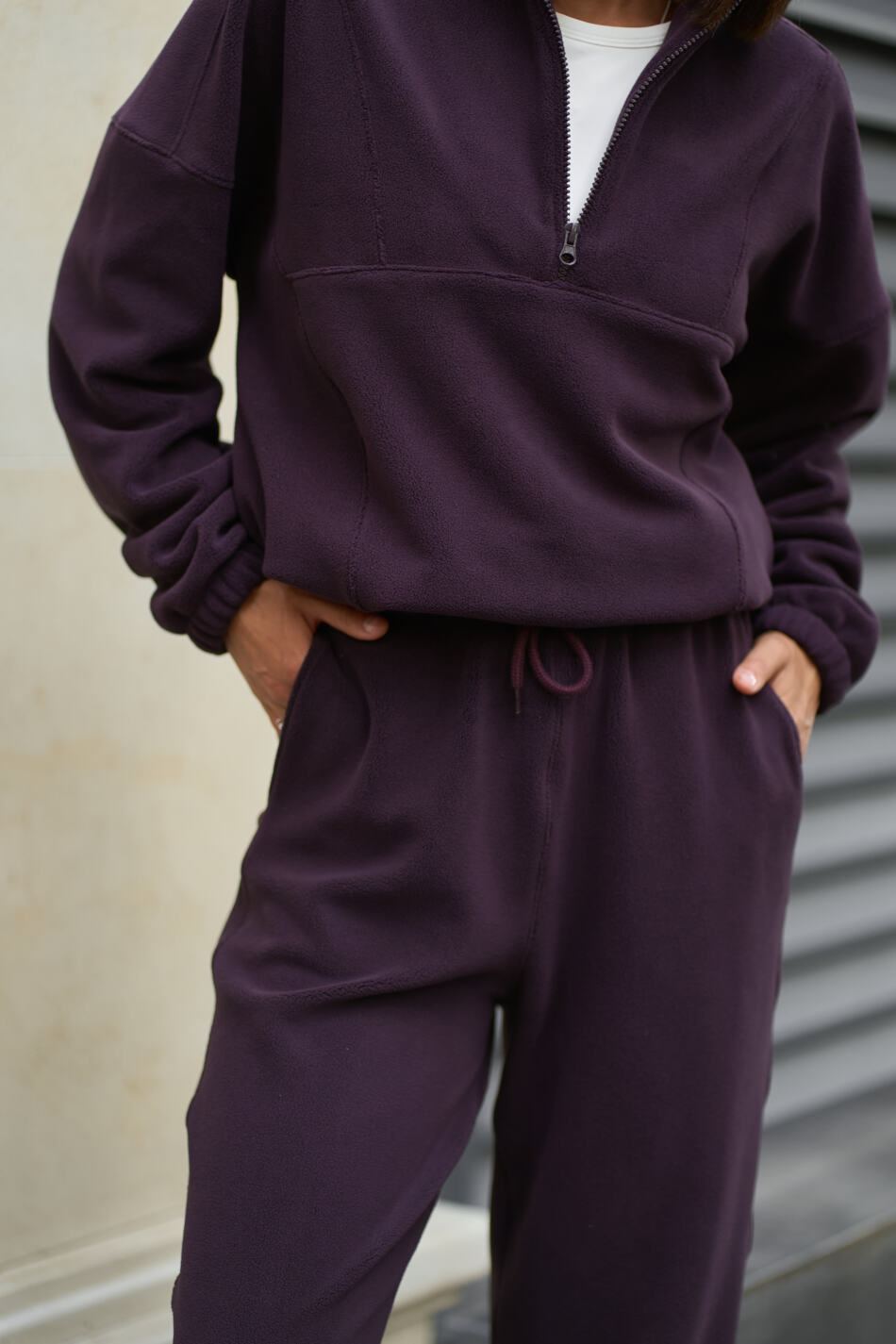 Теплий жіночий костюм на флісі Teddy Fleece Deep Plum - Зображення 5