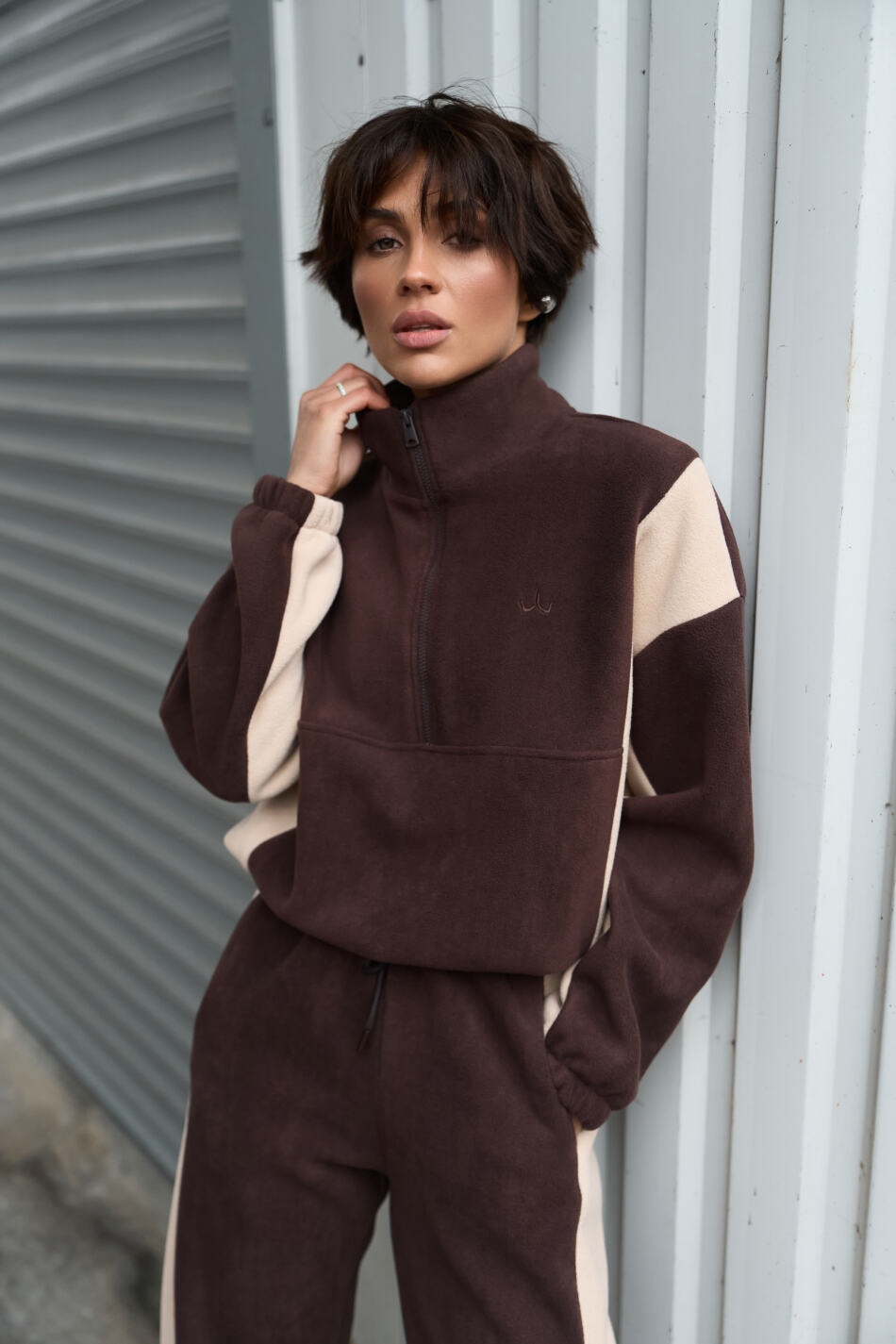 Спортивний костюм Polara від Fanme, з тканини Polar Fleece Шоколадний - Зображення 13