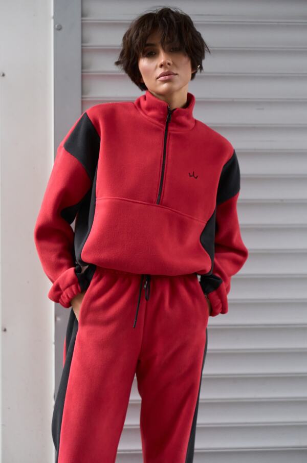 Спортивний костюм Polara від Fanme, з тканини Polar Fleece Червоний