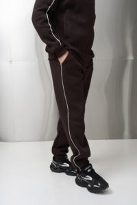 Теплий чоловічий костюм зі стойкою Outline Шоколадний - Зображення 9