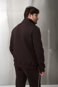 Теплий чоловічий костюм зі стойкою Outline Шоколадний - Зображення 13