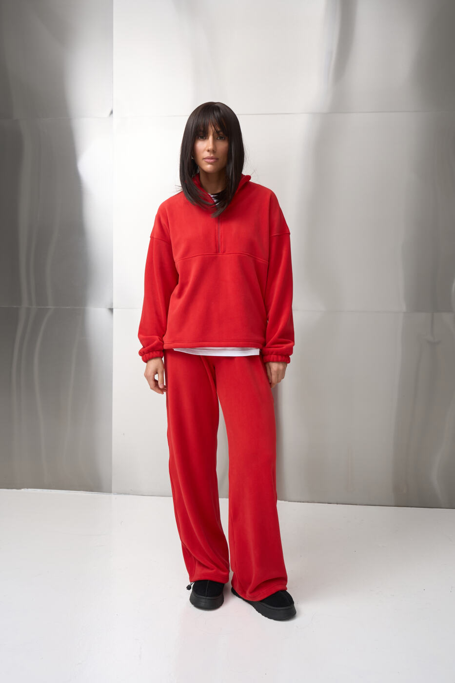 1AK00134 Теплий жіночий костюм на флісі Narena Fleece Червоний - Зображення 1