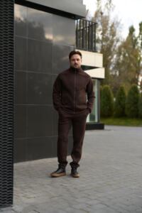 Теплий чоловічий костюм зі стойкою Maverick Шоколадний - Зображення 2