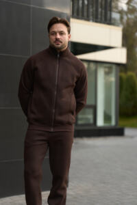 Теплий чоловічий костюм зі стойкою Maverick Шоколадний - Зображення 4