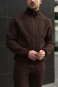 Теплий чоловічий костюм зі стойкою Maverick Шоколадний - Зображення 11