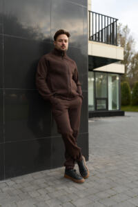 Теплий чоловічий костюм зі стойкою Maverick Шоколадний