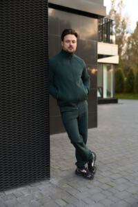 Теплий чоловічий костюм зі стойкою Maverick Зелений